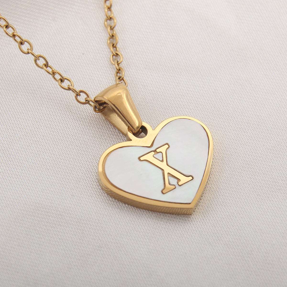 26 Letter Heart-Shaped Necklace Personalized