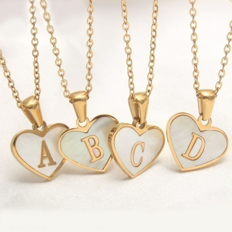 26 Letter Heart-Shaped Necklace Personalized