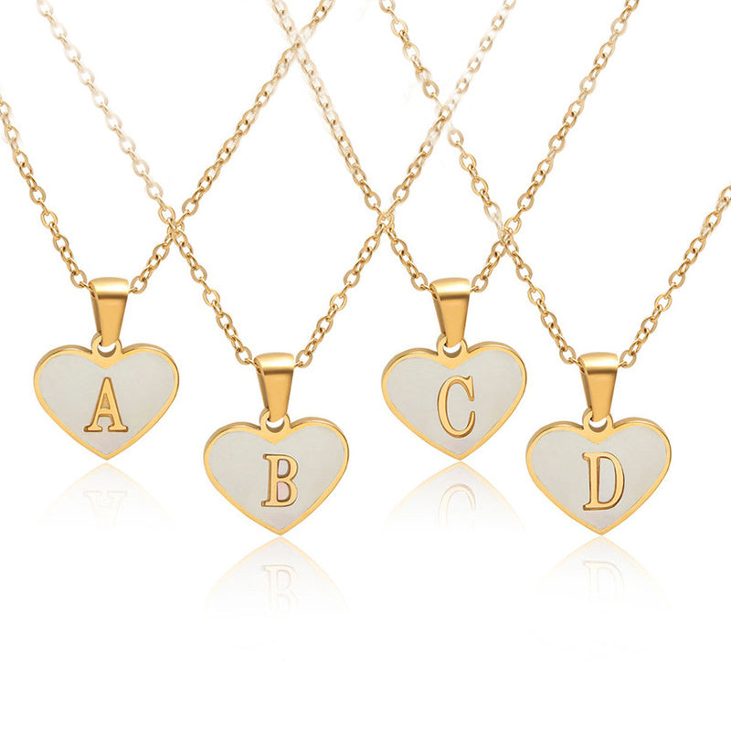 26 Letter Heart-Shaped Necklace Personalized