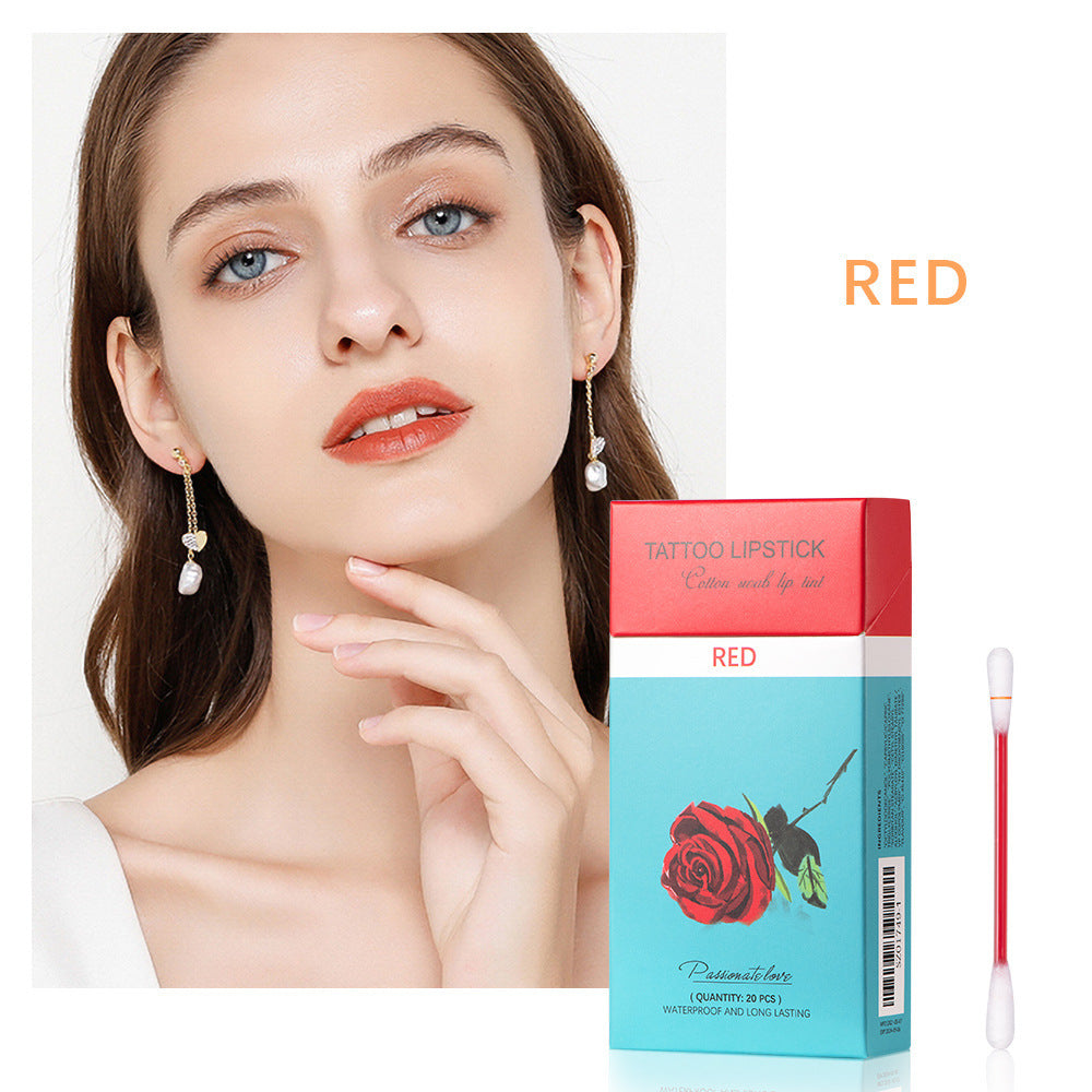Cotton Swab Lipsticks Set | Portable Waterproof Liquid Lipstick with Case