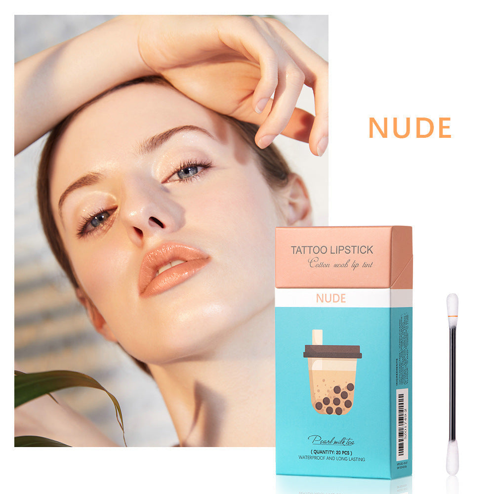 Cotton Swab Lipsticks Set | Portable Waterproof Liquid Lipstick with Case