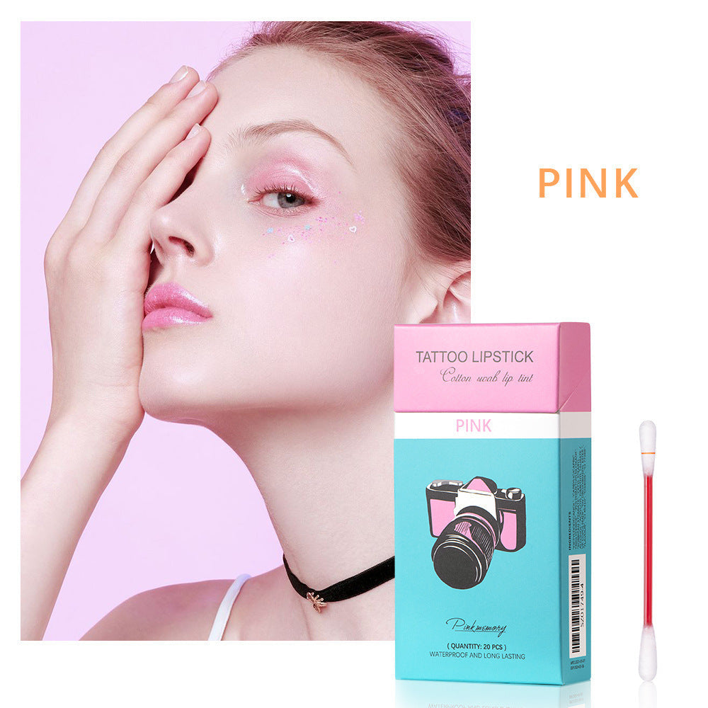 Cotton Swab Lipsticks Set | Portable Waterproof Liquid Lipstick with Case