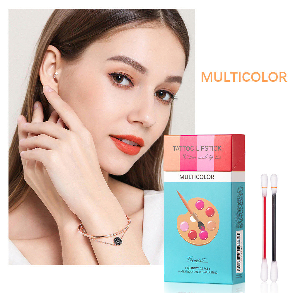 Cotton Swab Lipsticks Set | Portable Waterproof Liquid Lipstick with Case