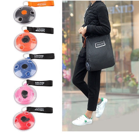 Disc folding portable shopping bag