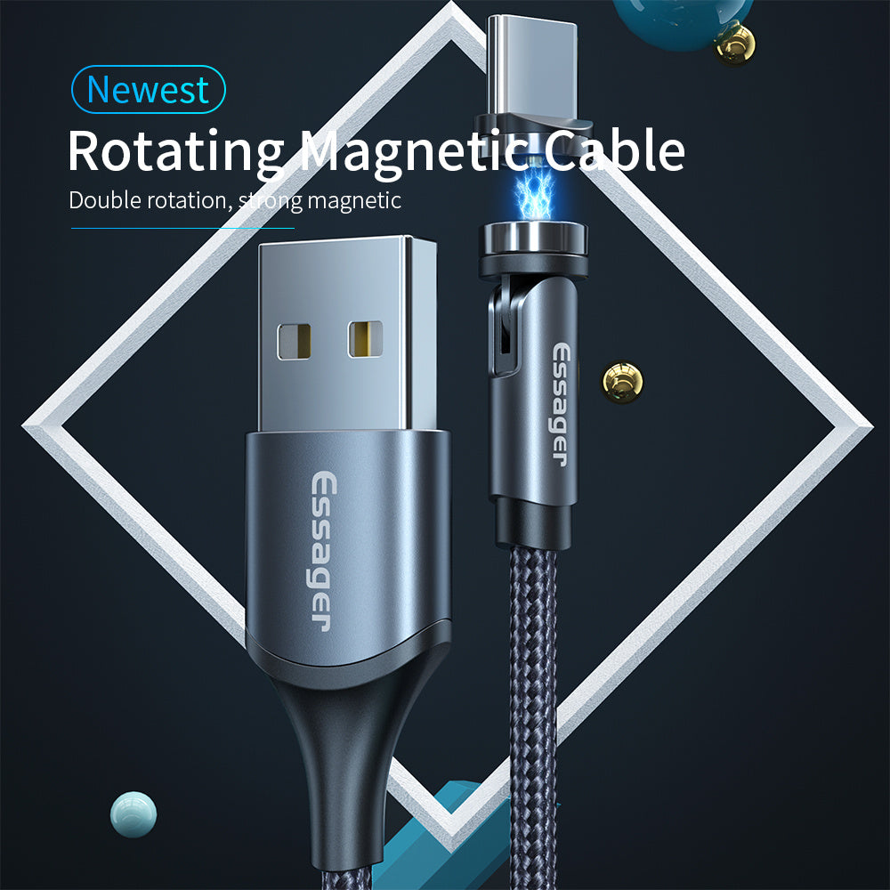 Essager 360° Rotating Magnetic USB-C Fast Charger - 540° Micro Magnet Cable