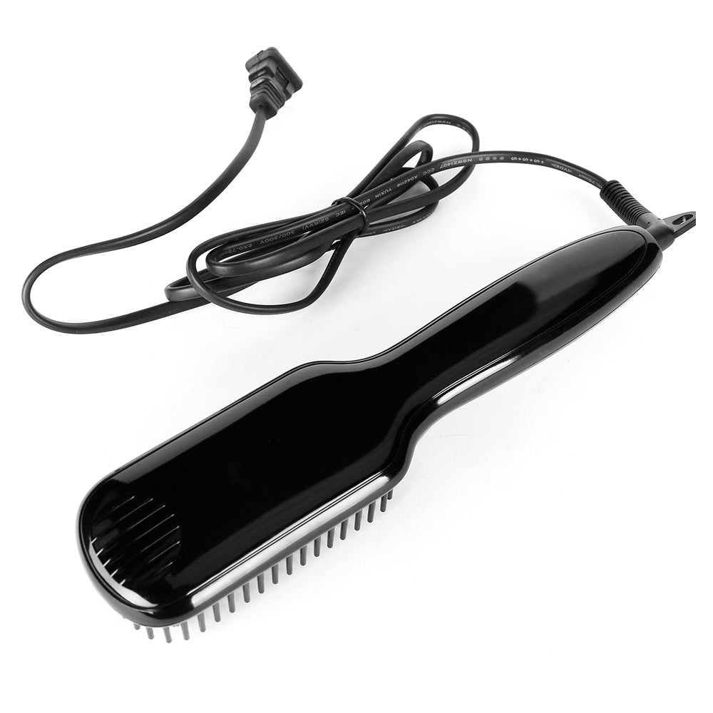 Hair Straightener Brush & Beard Clip Comb | Electric Ionic Straightening Styler
