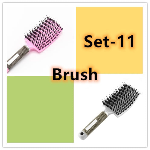 Hairbrush Anti Klit Brushy Haarborstel Women Detangler Hair Brush Bristle Nylon Scalp Massage Teaser Hair Brush Comb