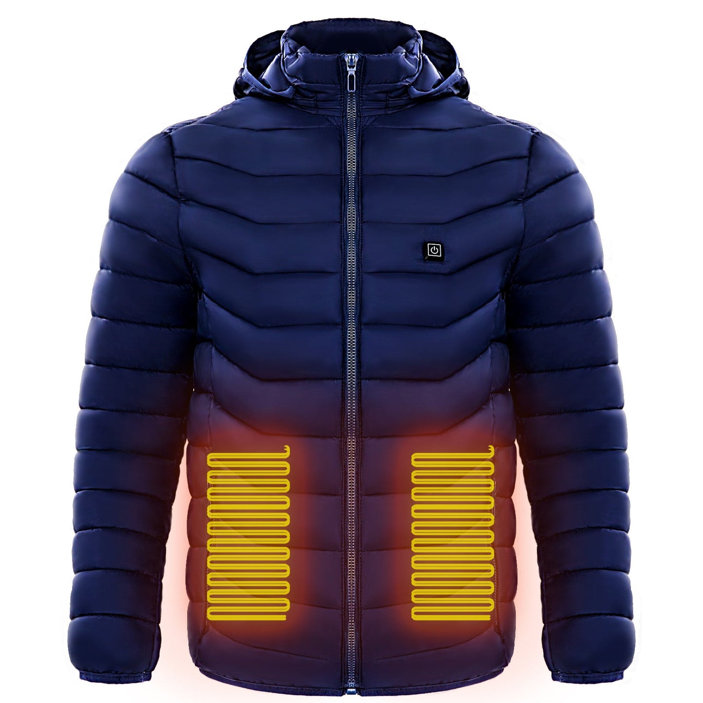 Men Heated Puffer Jacket Electric Heating Coat Insulated Hood Windbreaker 9Heat Zones