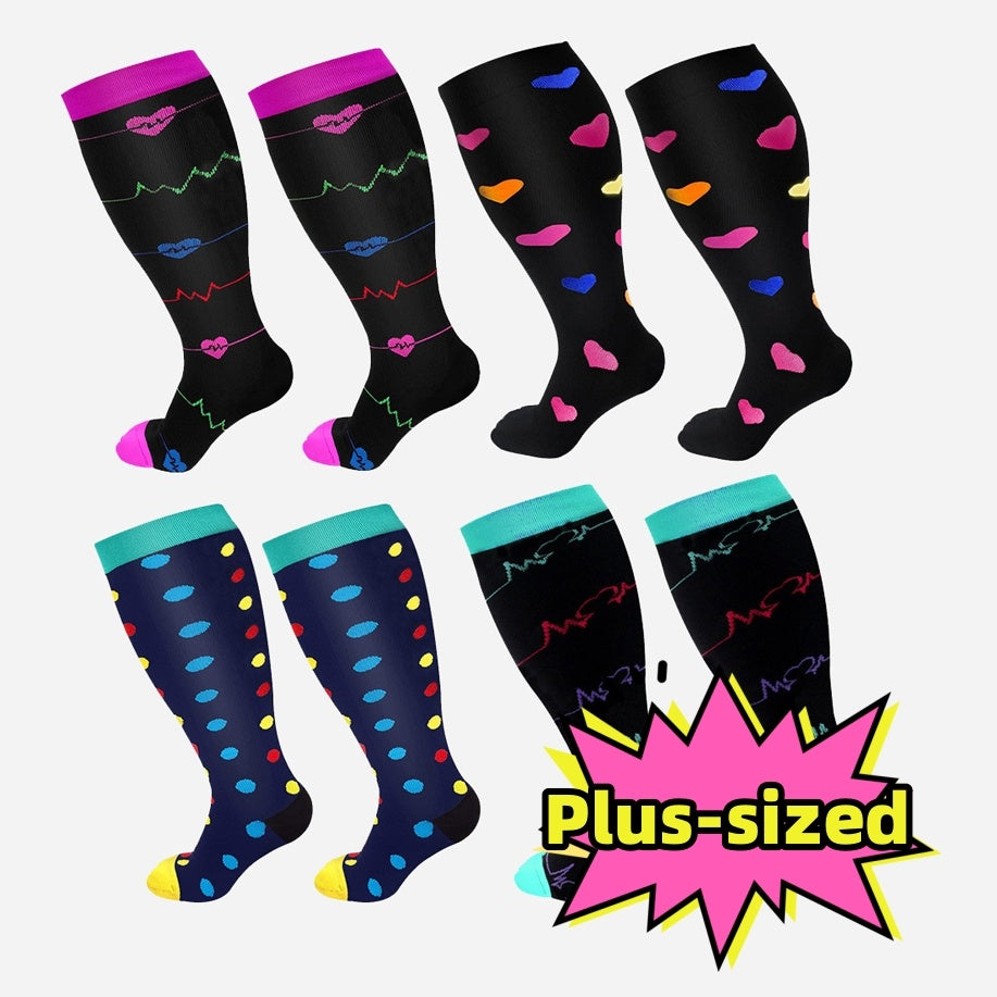 Plus Size Compression Socks - High Elasticity for Men & Women