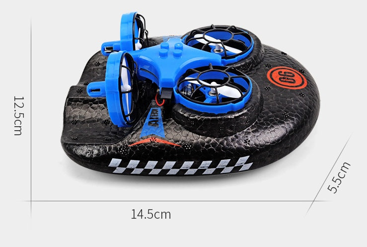 RC Boat Water Land And Air Four-Axis Hovercraft Three-in-one Multi-function Toy One-button Tumbling Mini Drone