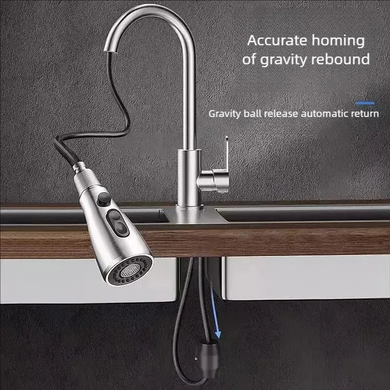 Kitchen Faucets 304 stainless steel Pull Out