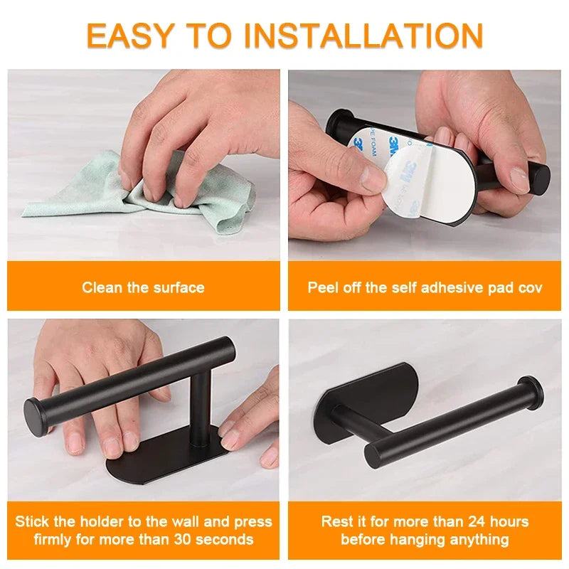No Drilling Toilet Paper Holder SUS304 Stainless Steel