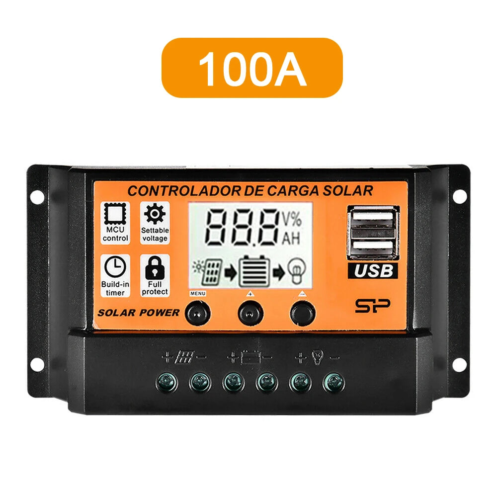MPPT Solar Charge Controller - 30A/50A/100A with USB & LCD