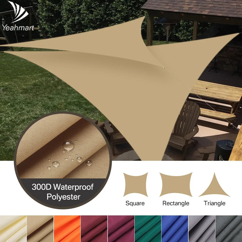5x5/2x2M Waterproof Triangle Sunshade Canopy for Outdoor Protection