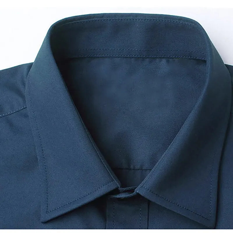 Men's No-Iron Solid Color Shirt - Casual Stylish Fit, Sizes XL-XXXL