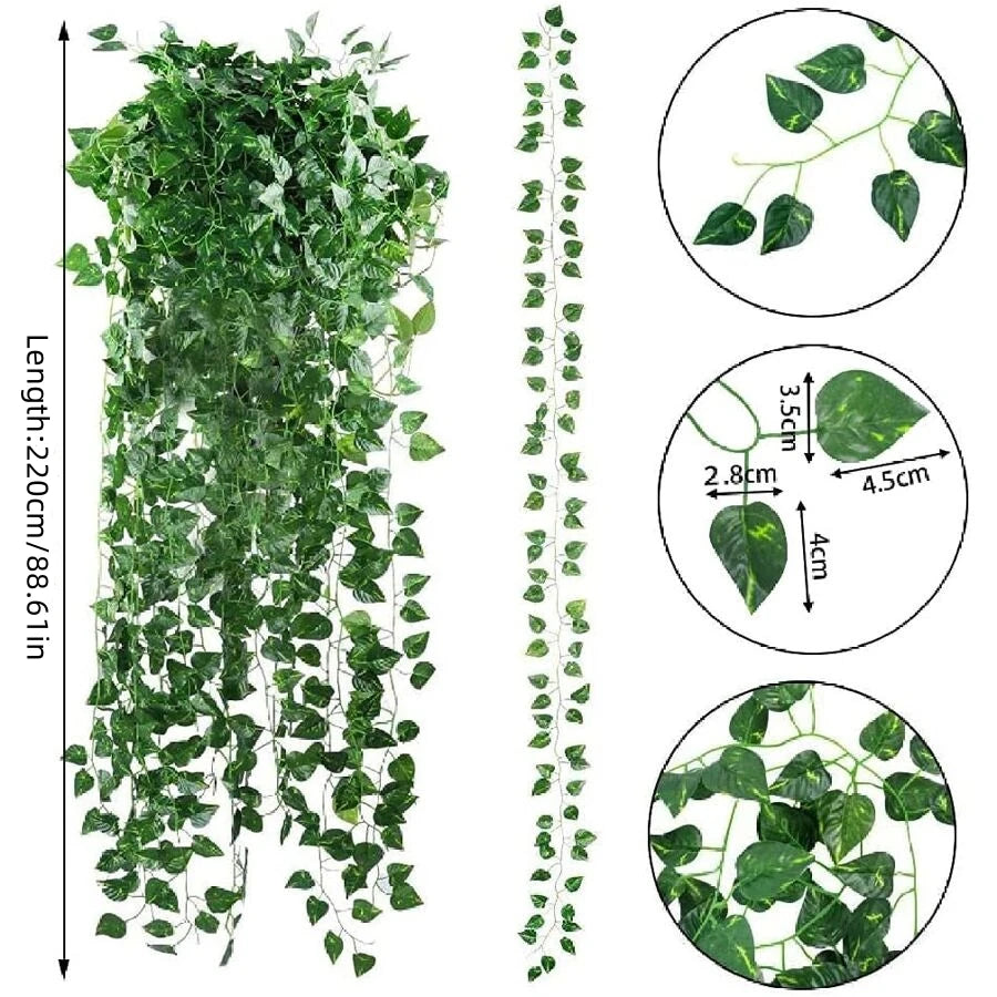 Artificial Green Ivy Leaf Garland - Hanging Vine for Decor