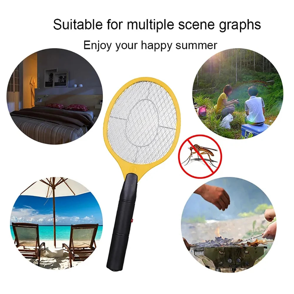 Electric Fly Insect Bug Zapper Bat Handheld Insect Fly Swatter Racket Portable