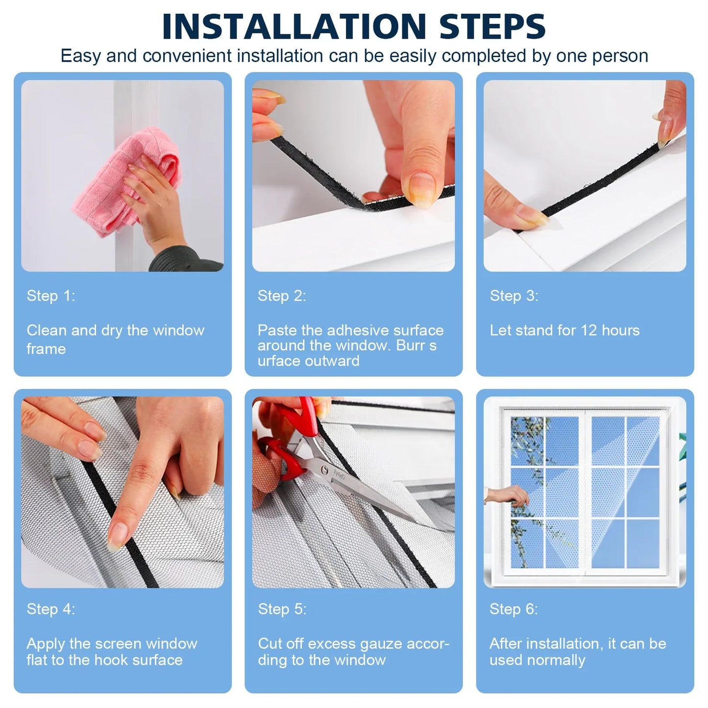 Anti Fly Mosquito Net DIY Self-Adhesive Fly Mosquito Window Net Mesh Mosquito Insect Bug Net Curtains for Windows