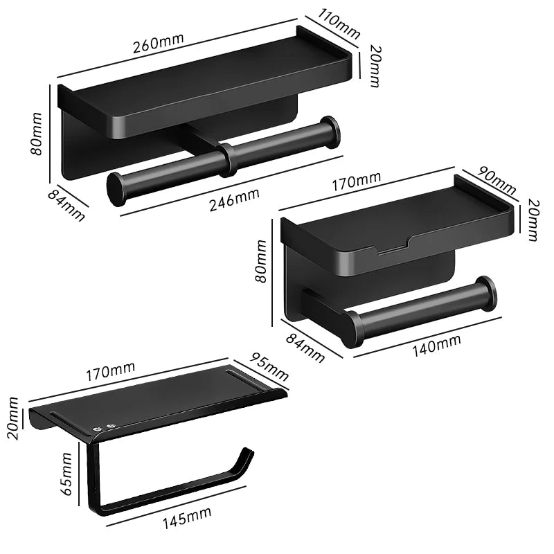 Toilet Paper Holder Wall-Mounted Aluminum alloy