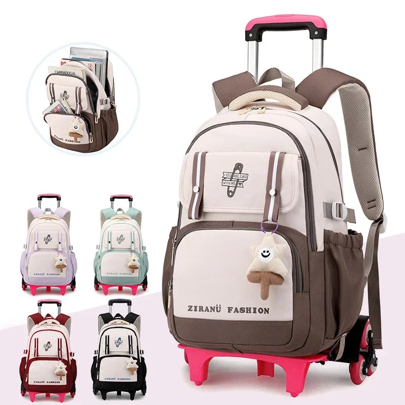 Kids School Backpack with Wheels | Rolling Backpack for Girls