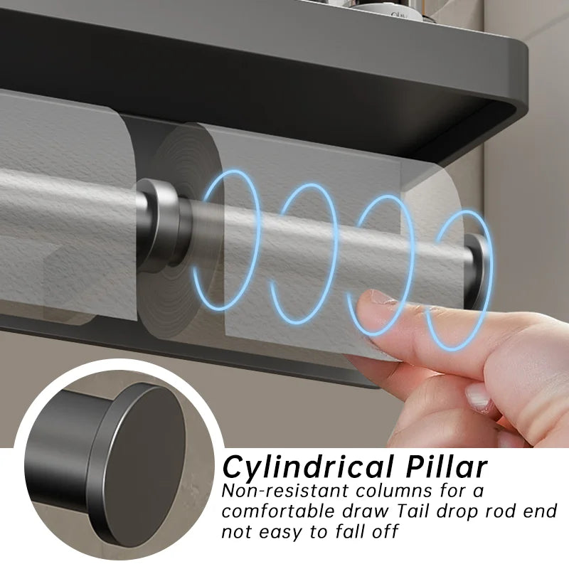 Toilet Paper Holder Wall-Mounted Aluminum alloy
