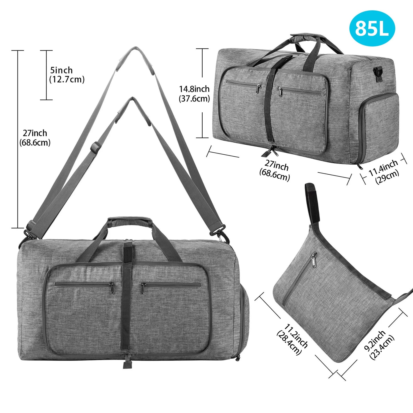 Large Capacity 85L Travel Duffel Bag | Waterproof Oxford Shoulder Sports Bag