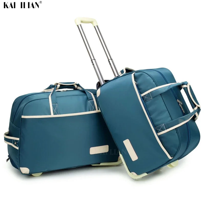 Waterproof Rolling Weekend Suitcase – Large Trolley Luggage Bag for Ladies