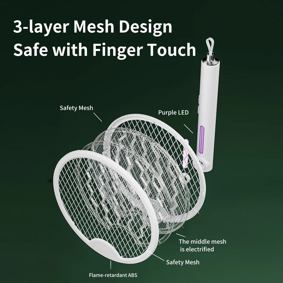 Electric Mosquito Killer Racket Fly Swatter Bug Zapper
