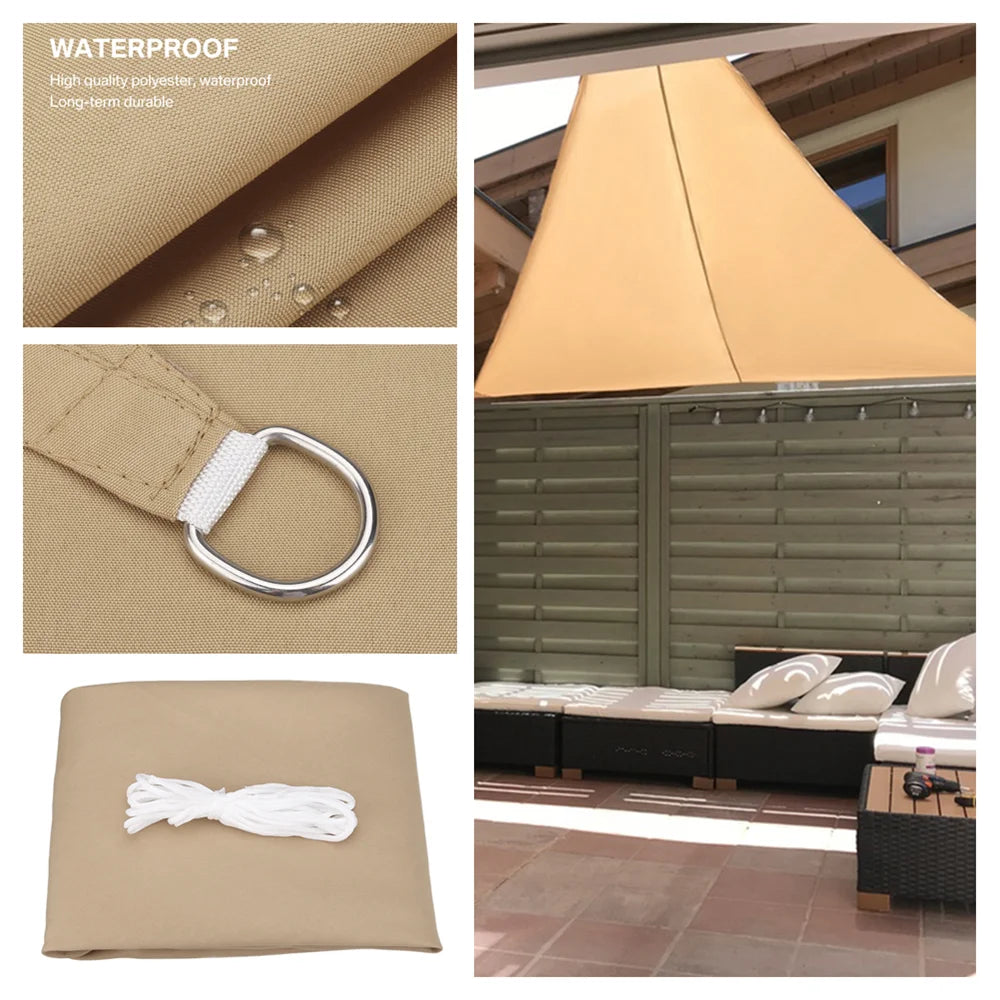5x5/2x2M Waterproof Triangle Sunshade Canopy for Outdoor Protection