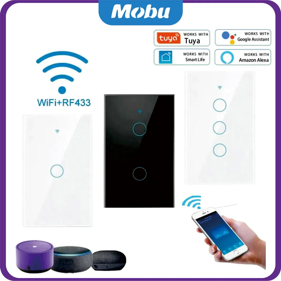 Tuya Smart WiFi Light Switch - No Neutral, Alexa & Google Home