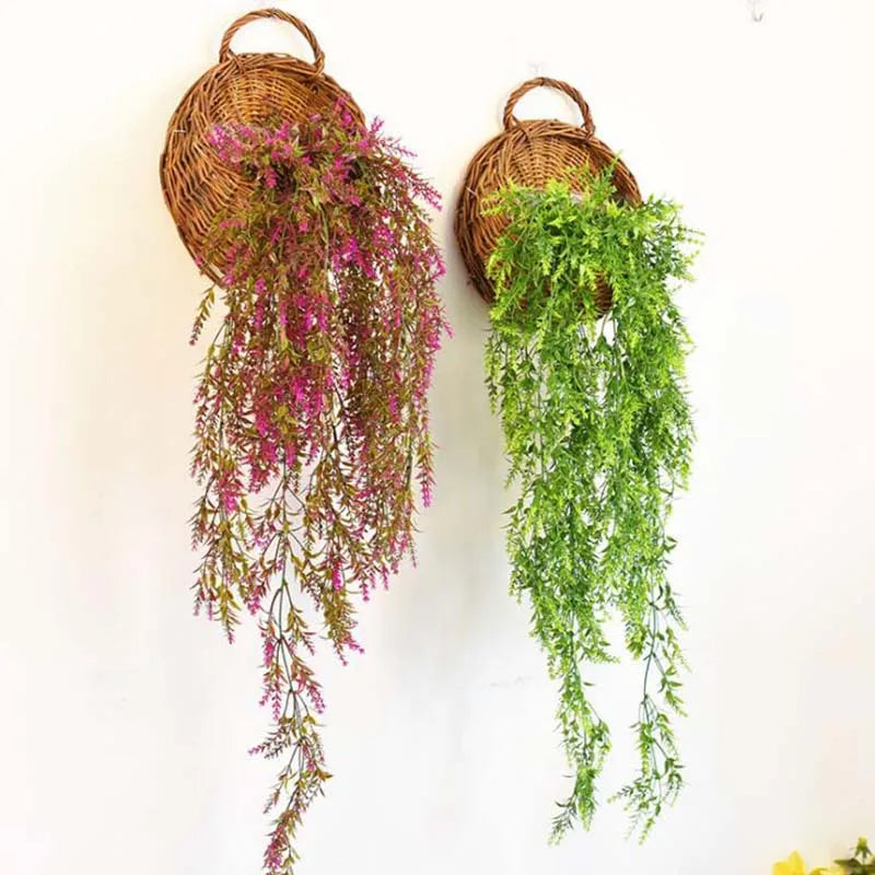 Handmade Wicker Rattan Wall Planter Basket for Flower Display