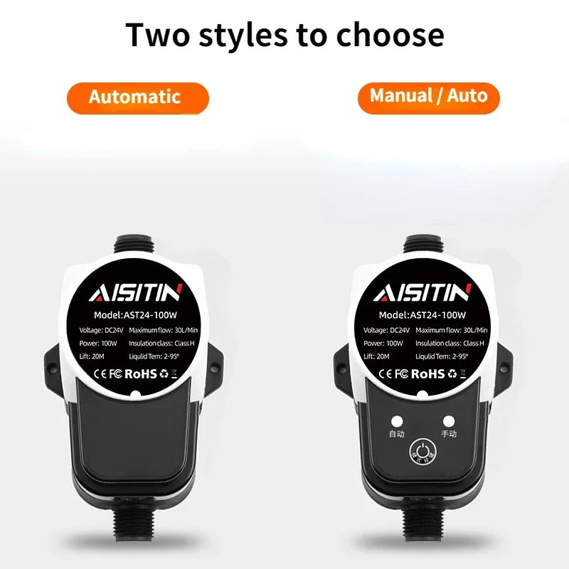 AISITIN Booster Pump Brushless Water Pump 16m 24v IP56 Heater