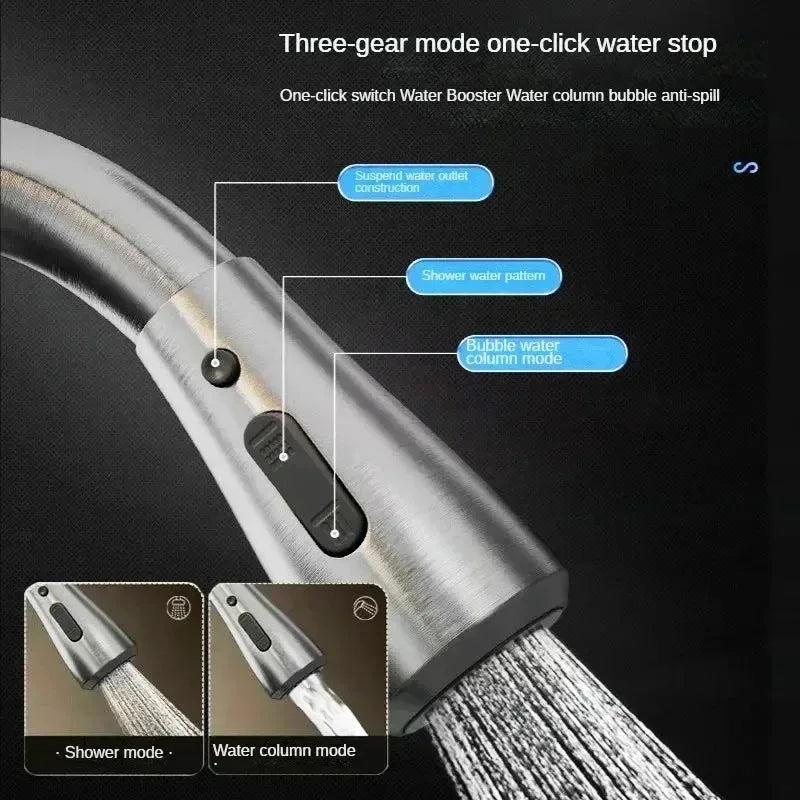 Kitchen Faucets 304 stainless steel Pull Out