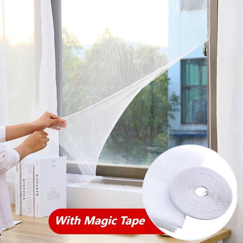 Anti Fly Mosquito Net DIY Self-Adhesive Fly Mosquito Window Net Mesh Mosquito Insect Bug Net Curtains for Windows