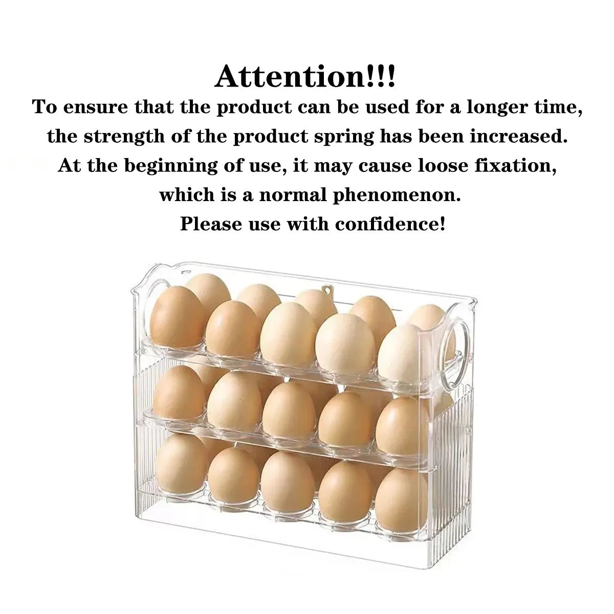 Space-Saver Egg Box with Auto-Flip Design - Freshness-Assured Refrigerator Door Egg Holder, Kitchen Organizer