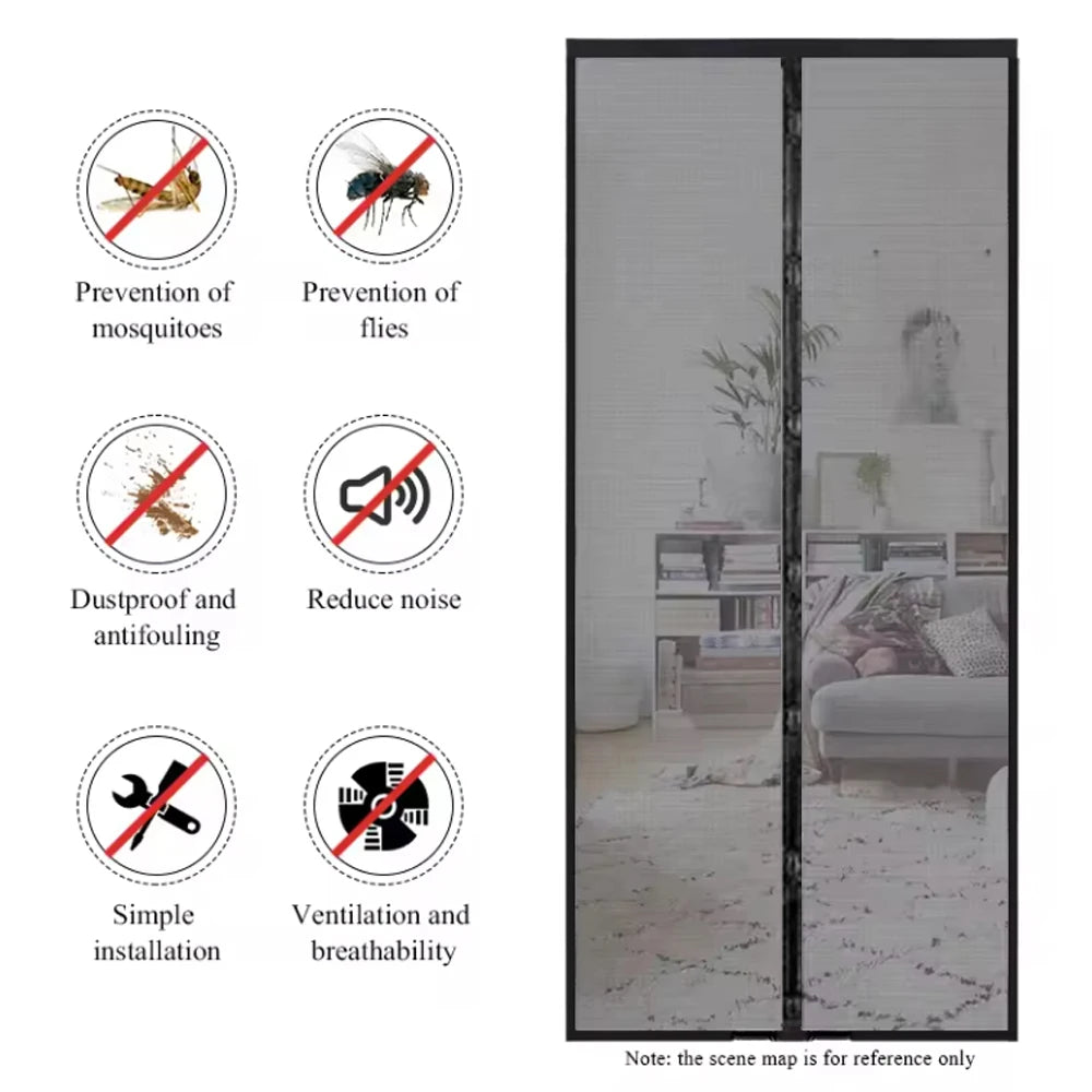 1-piece Door Curtain 100CM * 210CM Mosquito Resistant Magnetic Soft Yarn Door Curtain
