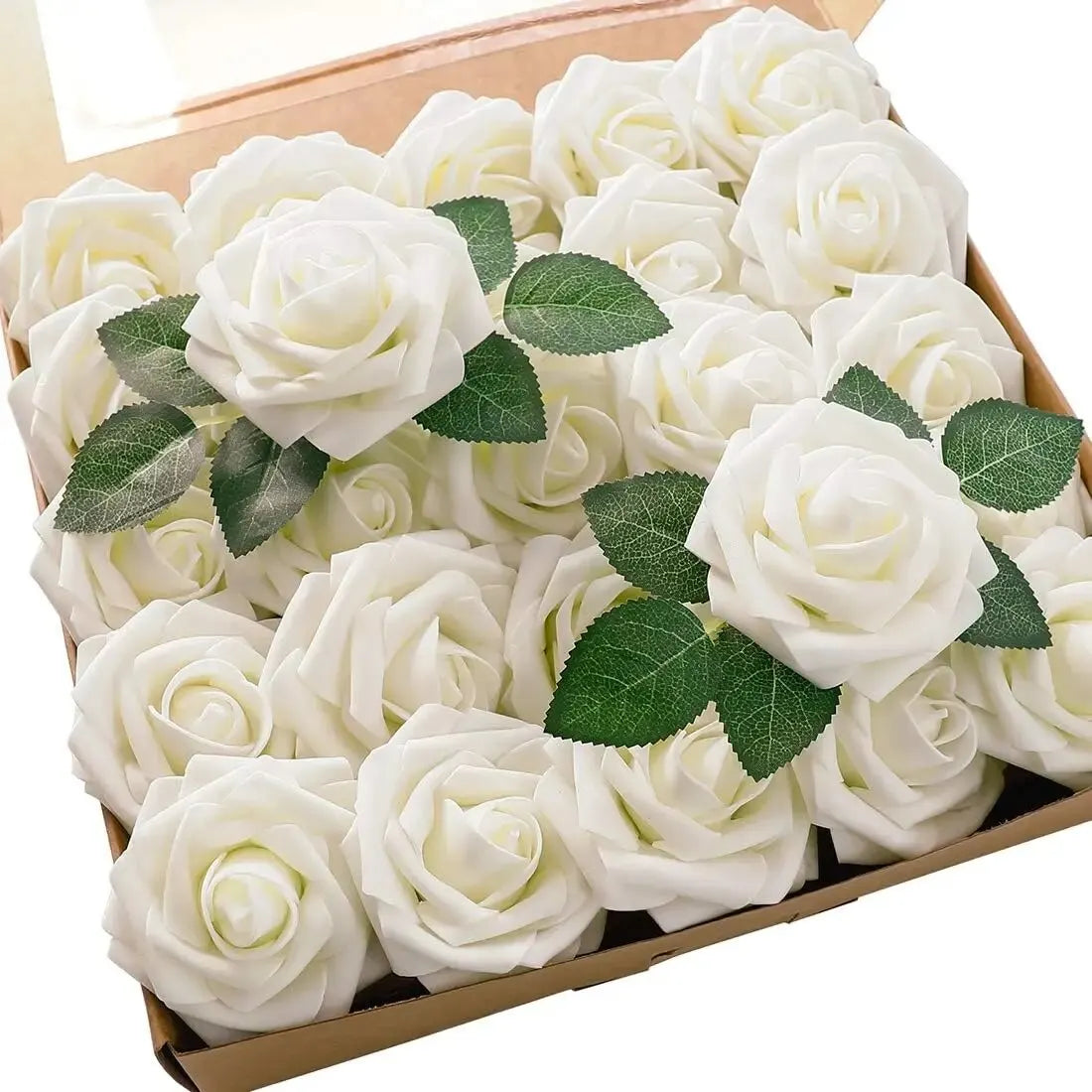 Artificial Roses with Stem - Fake Flowers for DIY Decor