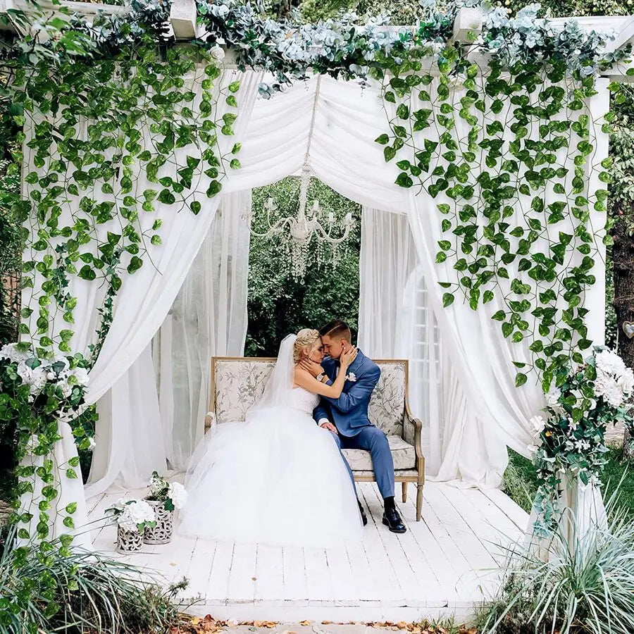 Artificial Green Ivy Leaf Garland - Hanging Vine for Decor
