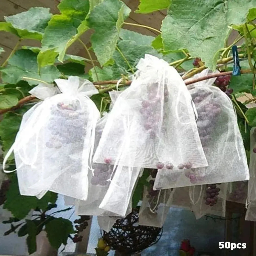 50pcs Fruit Protection Bags Anti-Bird Garden Netting Bags