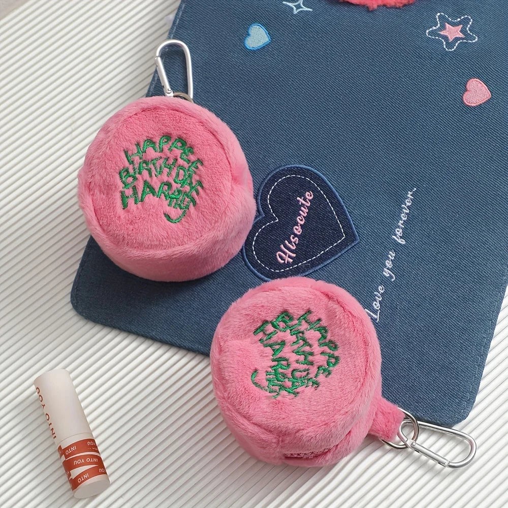 Cute Plush Cosmetic Bag – Portable Embroidered Coin Purse & Lipstick Holder