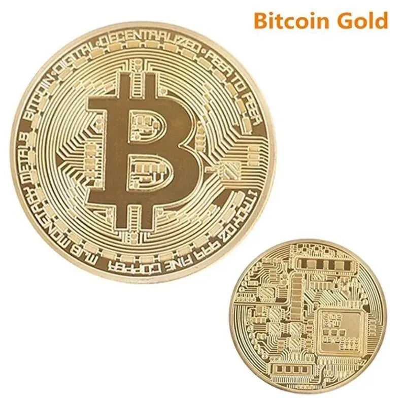 Gold Plated Bitcoin Coin - Collectible Casascius Metal Gift
