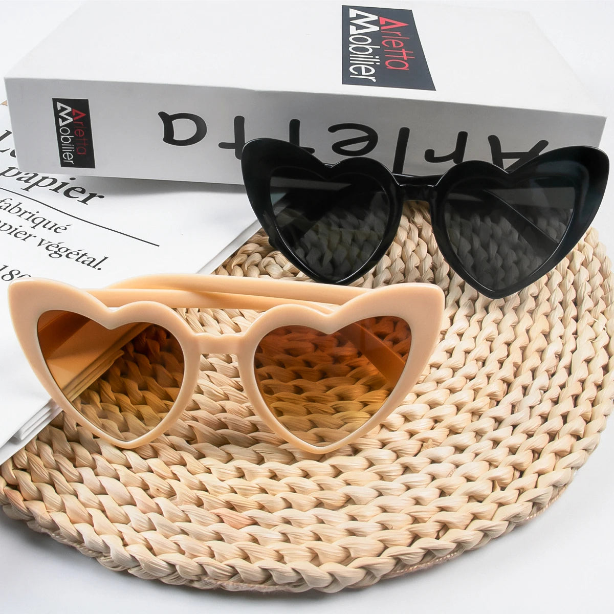 Heart Shaped Cat Eye Sunglasses - Retro Style for Women