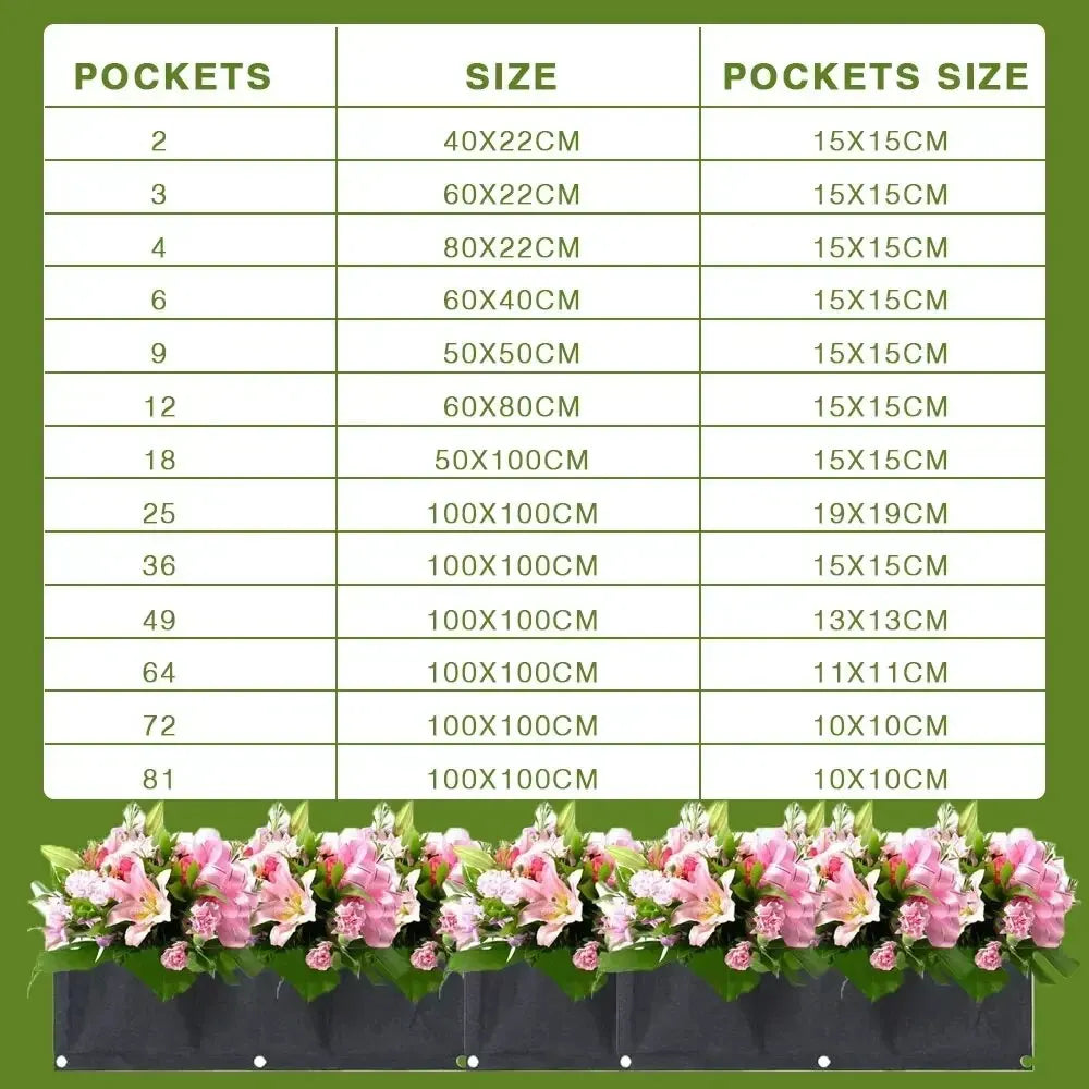NEW Wall Hanging Pockets Planting Bags Flower Pot Home Garden