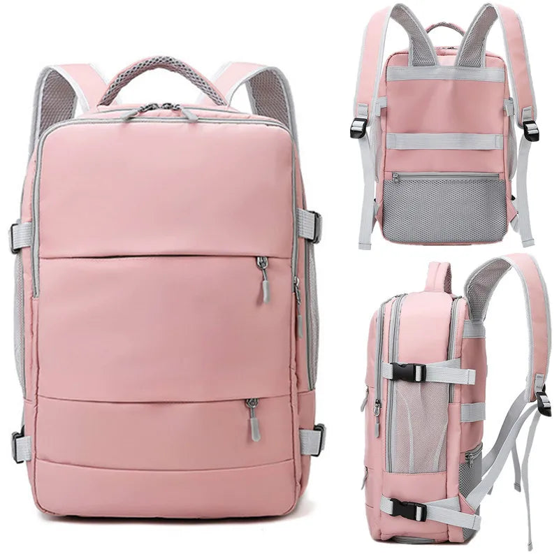 Large Capacity Waterproof Travel Backpack for Women with USB Charging Port