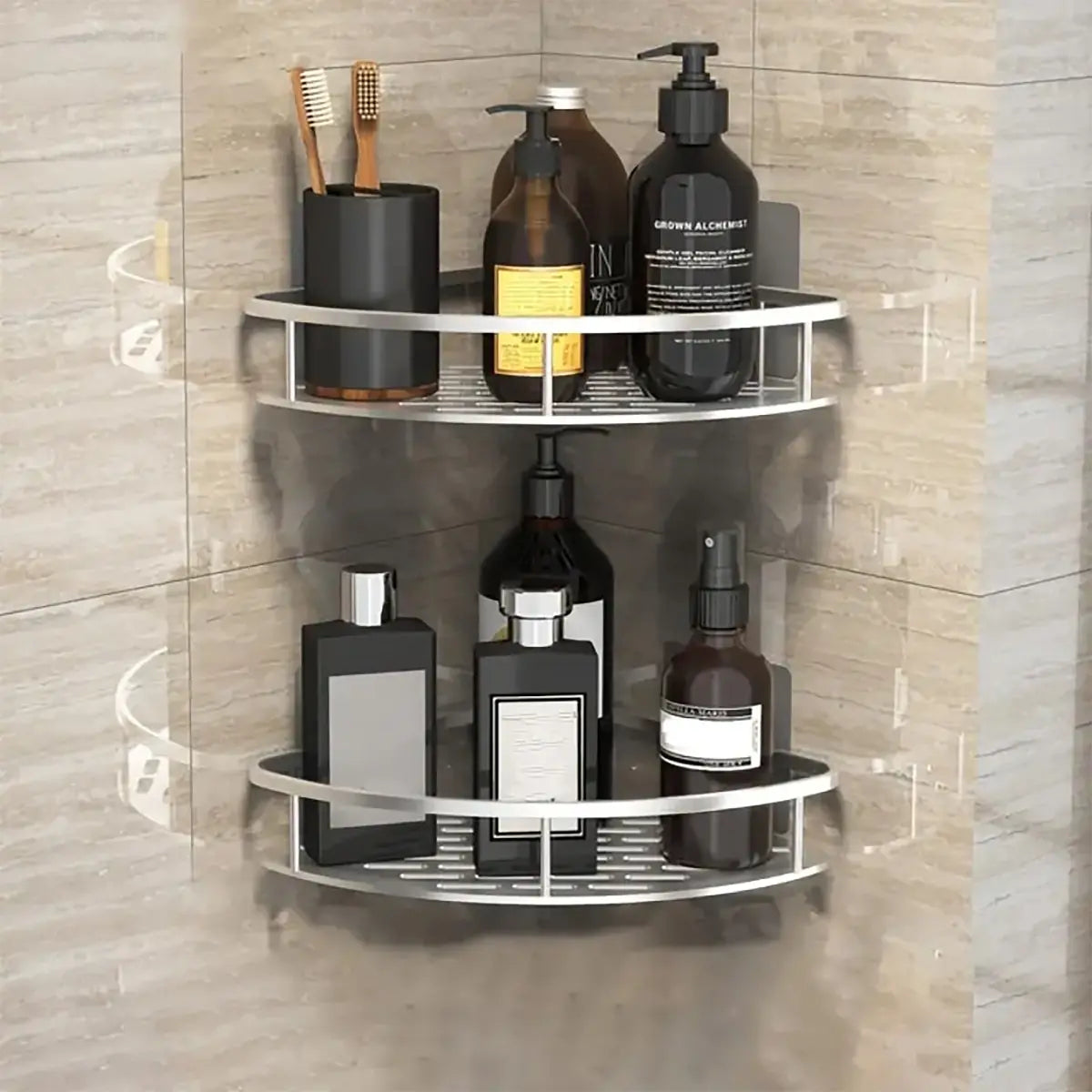 Bathroom Storage Rack No Drill Wall Mount Corner Shower Holder For WC Shampoo Organizer Accessories