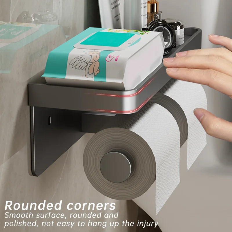 Toilet Paper Holder Wall-Mounted Aluminum alloy