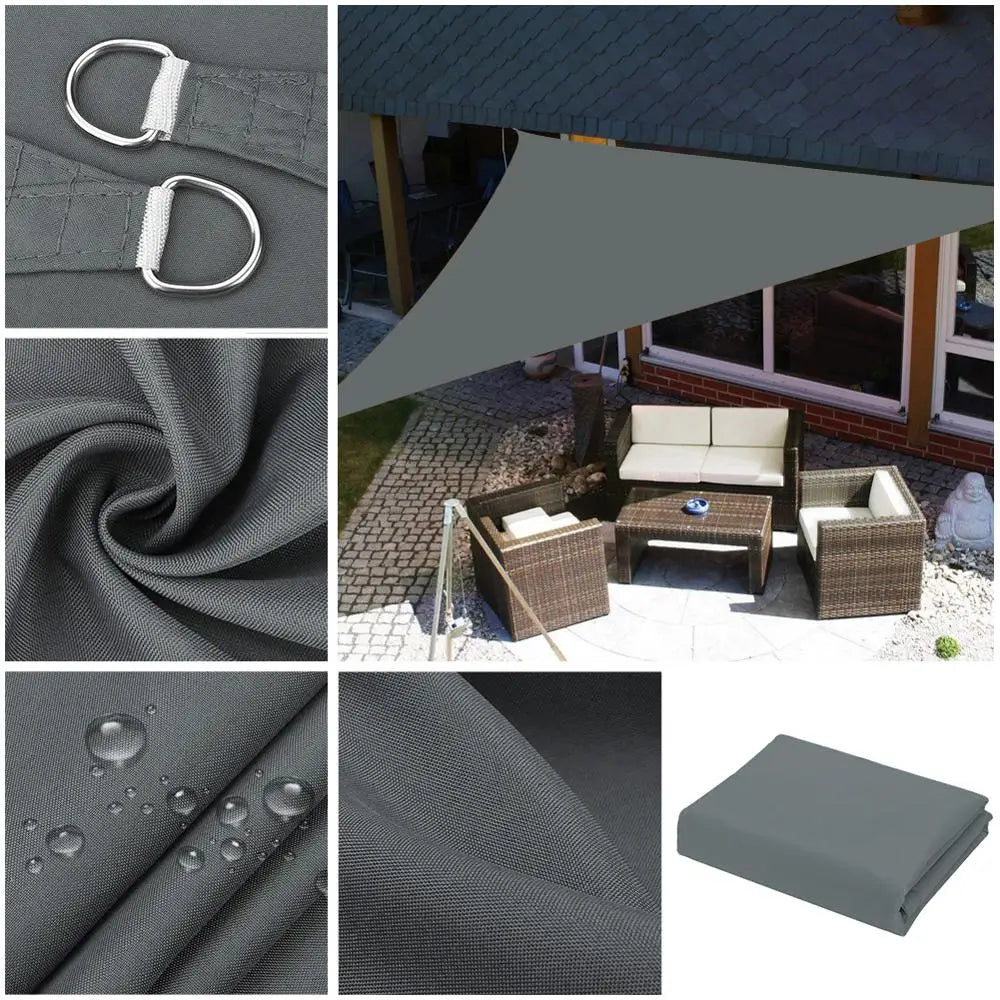 5x5/2x2M Waterproof Triangle Sunshade Canopy for Outdoor Protection