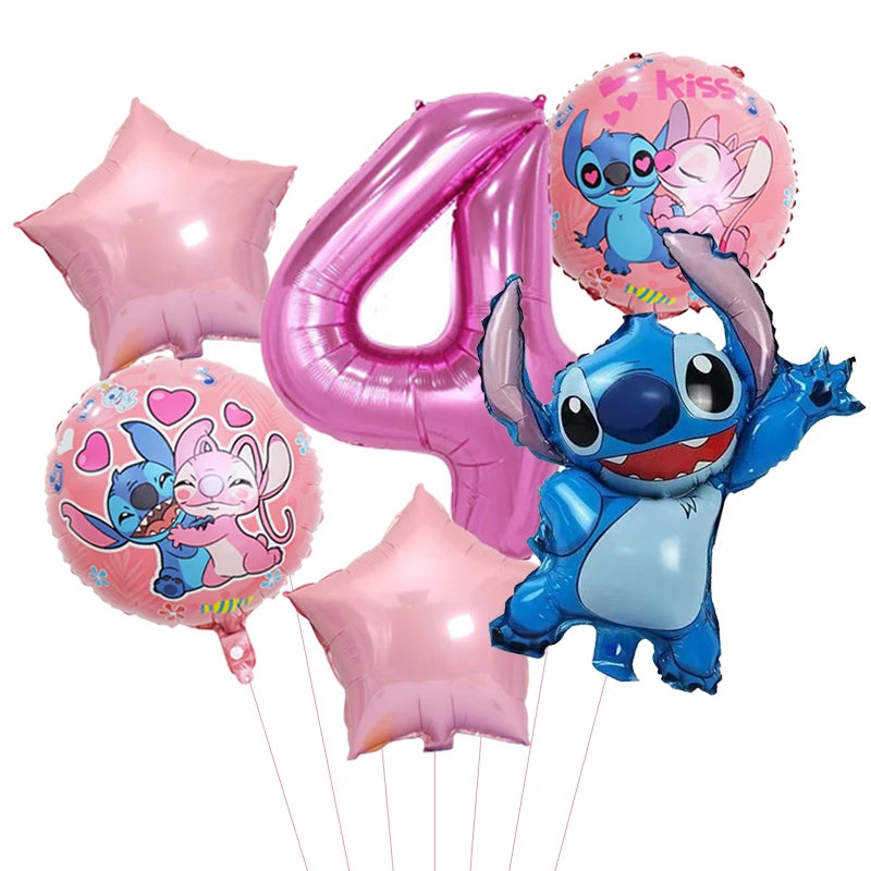 Disney Lilo & Stitch Party Balloons - 32" Number Balloon Set
