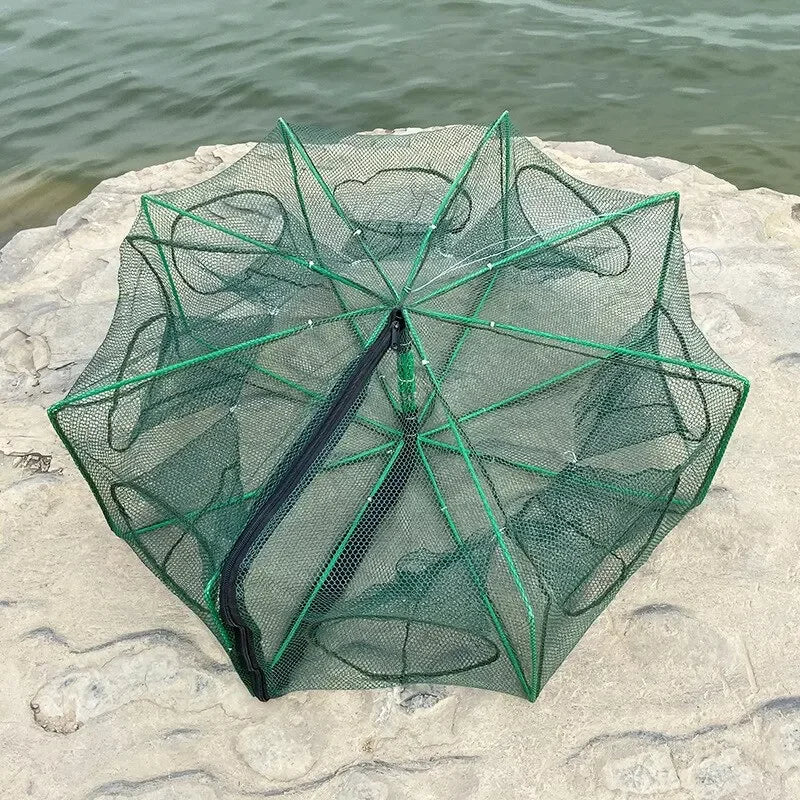 Folded Hexagon/Octagon Fishing Net Trap for Fish and Shrimp