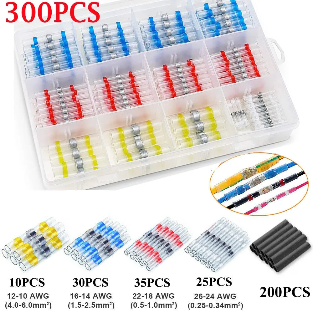 300PCS Heat Shrink Solder Butt Connectors Kit